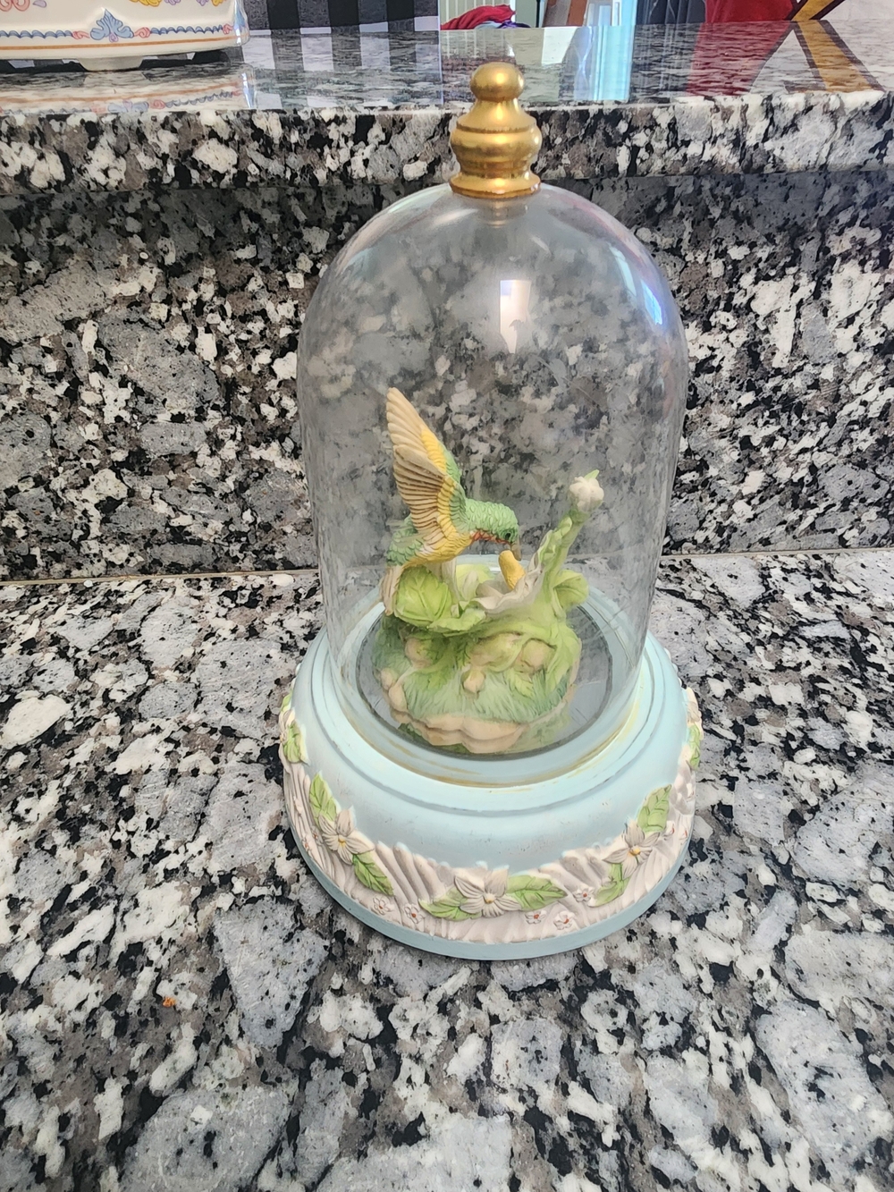 Decorative Green Bird Dome Accent - Home Art